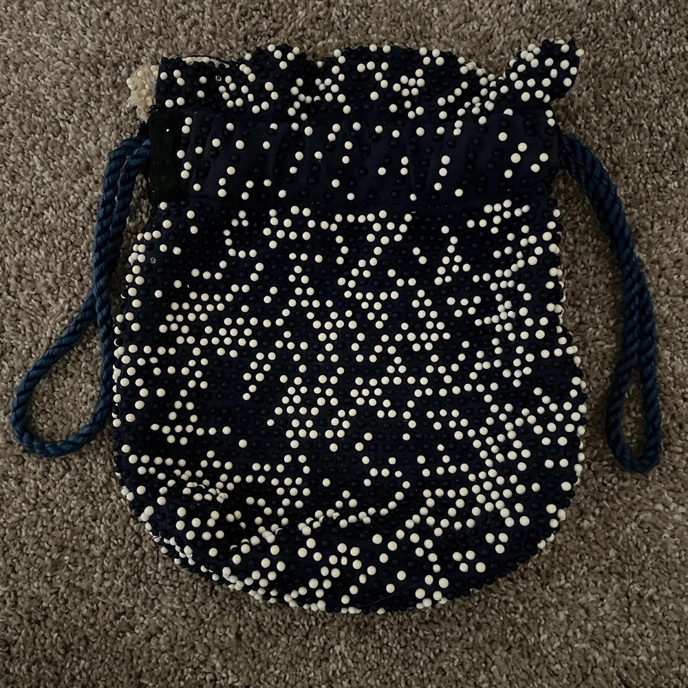 Vintage Beaded Reversible Drawstring Handbag - Picture 9 of 14